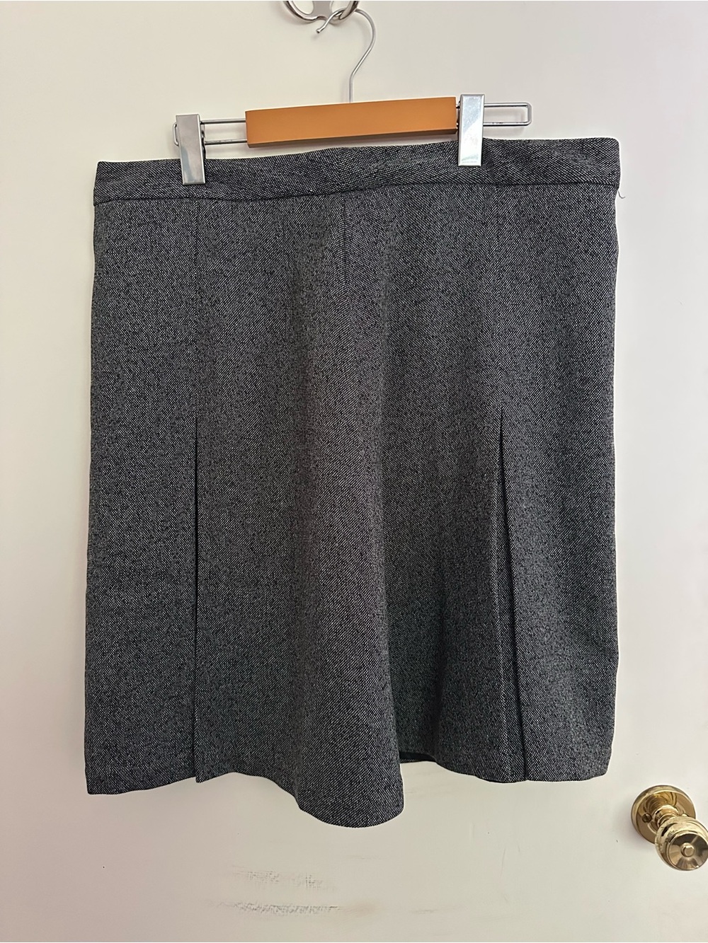 George Charcoal Gray A-Line Pleated Skirt